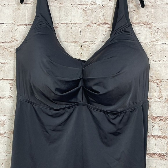 NWT Swimsuits for All Plus Size 46G Black Tankini Top Only - Picture 2 of 11